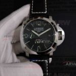 Perfect Replica Panerai Luminor GMT 10 Days 44mm Watch - PAM00270 Stainless Steel Case Black Leather 